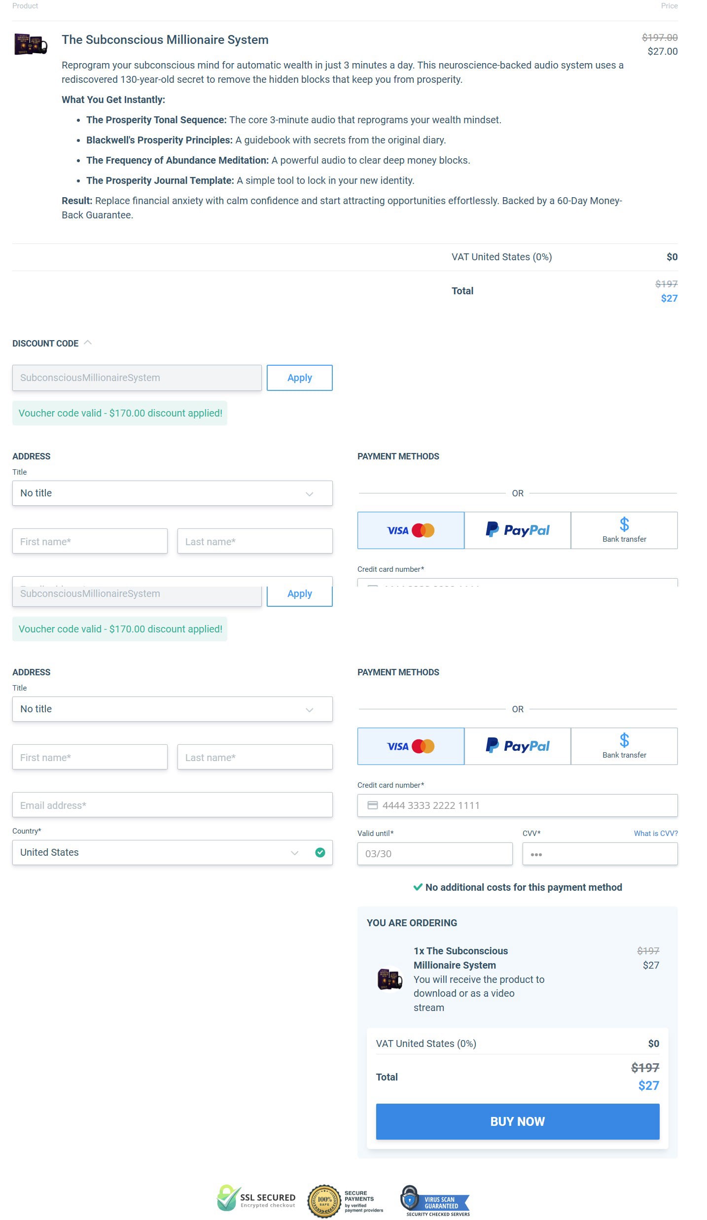 The Subconscious Millionaire System Discounted offer